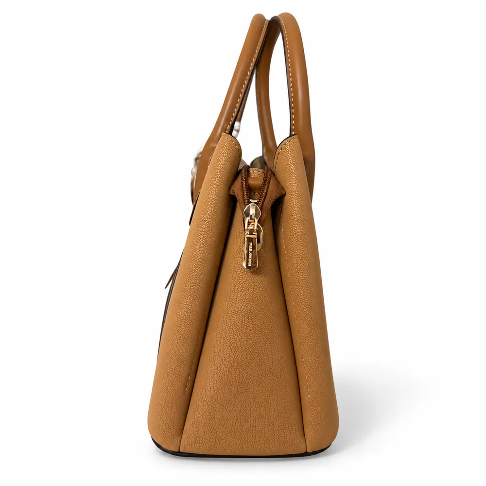 Sac Foulard Paula Rossi, coloris Camel, vue de profil